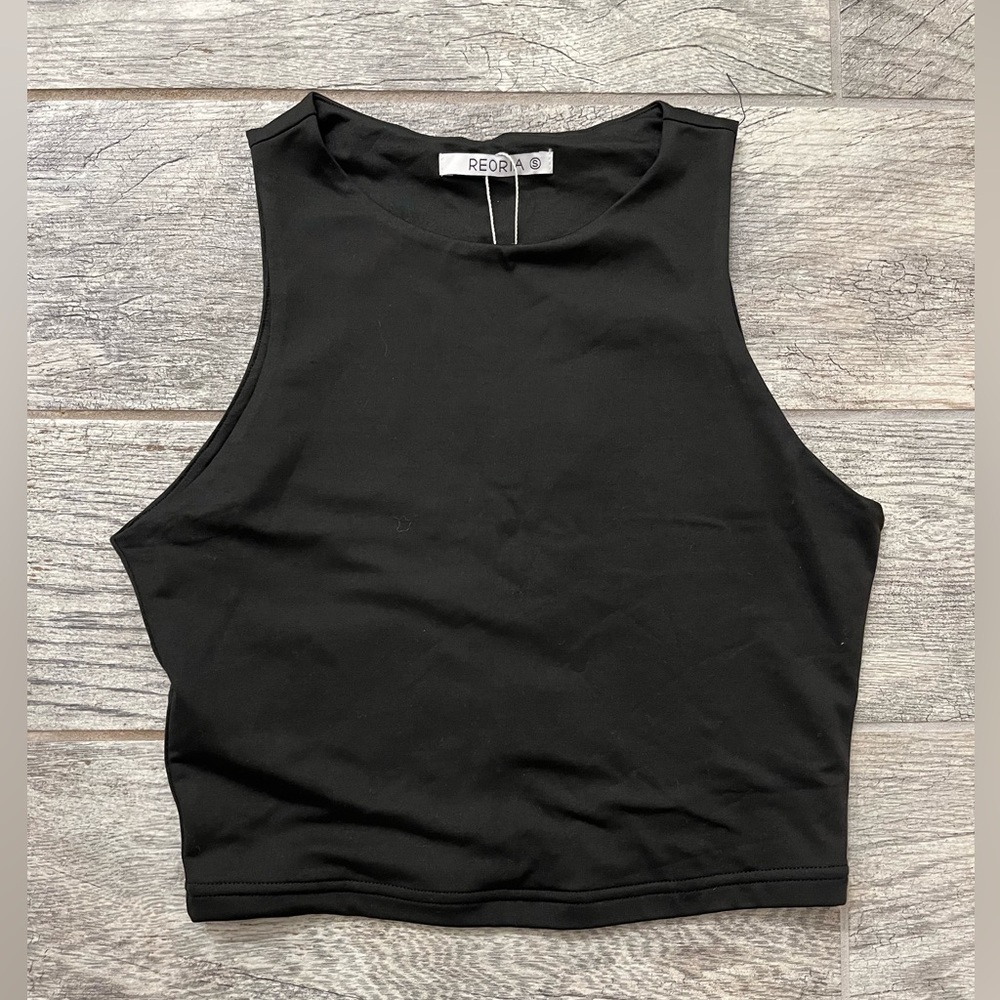 NWT Black racerback crop top